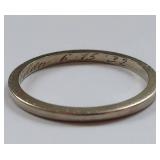 Vintage 1930s White Gold Band Marked 18k, Tests 14k+