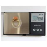 Vintage 10K Gold Ring with Coral Cabochon