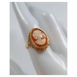 14K Gold Cameo Ring Elegant Vintage Jewelry Piece
