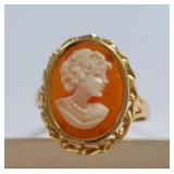 14K Gold Cameo Ring Elegant Vintage Jewelry Piece