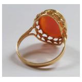 14K Gold Cameo Ring Elegant Vintage Jewelry Piece