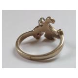 14k White Gold Ring with Ruby, Sapphire & Aquamarine