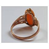 10K Gold Cameo Ring with Maltese Cross Hallmark