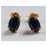 14k Gold Earrings with Sapphires