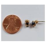 14k Gold Earrings with Sapphires