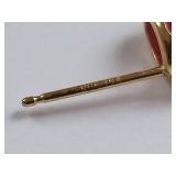 14K Gold Earrings with Oval Ruby Gemstones