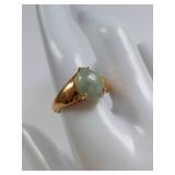 14K Gold Jade Ring Elegant Gemstone Jewelry