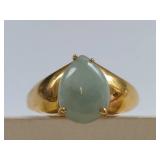 14K Gold Jade Ring Elegant Gemstone Jewelry