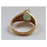 14K Gold Jade Ring Elegant Gemstone Jewelry