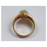 14K Gold Jade Ring Elegant Gemstone Jewelry