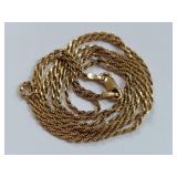 14K Italian Gold Chain Necklace Stunning Jewelry Piece - 5.2 Grams