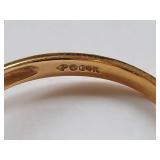 Elegant 14K Gold Ring with Pear Shaped Black Onyx Gemstone Size 10.25