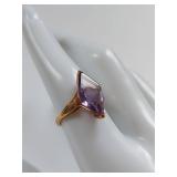 10K Gold Amethyst Ring Elegant Design