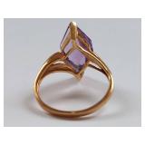 10K Gold Amethyst Ring Elegant Design