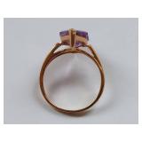 10K Gold Amethyst Ring Elegant Design