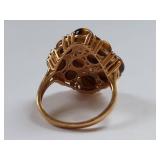 10K Gold Tiger Eye Ring Intricate Gemstone Design
