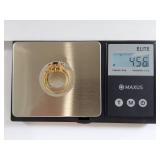 Vintage Style 10K Gold Ring with Iolite & Pink Tourmaline Gemstones