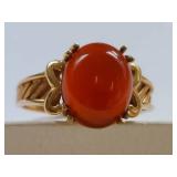 10K Gold Ring with Carnelian Gemstone