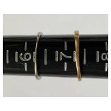 Art Deco 14K White Gold and a 10k/14k Multitone Gold Ring - Missing Stones