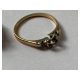 Art Deco 14K White Gold and a 10k/14k Multitone Gold Ring - Missing Stones