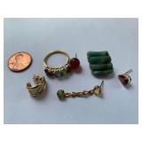 Assorted 14k Gold Jewelry Lot, 10.16g Gemstone Mix