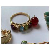 Assorted 14k Gold Jewelry Lot, 10.16g Gemstone Mix
