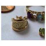 Assorted 14k Gold Jewelry Lot, 10.16g Gemstone Mix