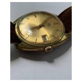 Vintage Bucherer Automatic Gold Toned Watch - Ticking, No Guarantee to Keep Time
