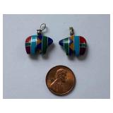 Mixed Gemstone Zuni Bear Pendants - Turquoise, Malachite, Etc