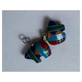 Mixed Gemstone Zuni Bear Pendants - Turquoise, Malachite, Etc