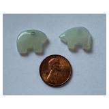 Jade Bear Charms Set of 2 Elegant Pendants