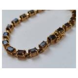 Gold Finish Sterling Silver Iolite Bracelet