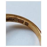 Sterling Silver Gold Vermeil Sapphire & Emerald Ring Size 9