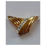 Sterling Silver and Diamond Brooch/Pendant