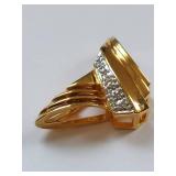 Sterling Silver and Diamond Brooch/Pendant