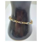 Sterling Silver Gold Plated Stone Bracelet