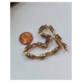 Sterling Silver Gold Plated Stone Bracelet