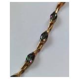 Sterling Silver Gold Plated Stone Bracelet