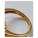 Citrine Ring Gold Plated 925 Silver 6.28g