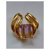 Elegant Ametrine Sterling Silver Gold Tone  Pendant