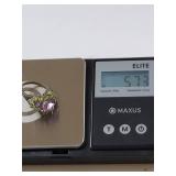 Sterling Silver Amethyst Peridot Cluster Ring