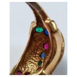 Gold Over Sterling Silver Ring Ruby Sapphire Emerald