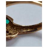 Gold Over Sterling Silver Ring Ruby Sapphire Emerald