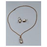 Gold Over Sterling Silver Reversible Jewelry Set