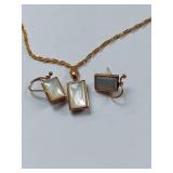 Gold Over Sterling Silver Reversible Jewelry Set