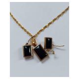 Gold Over Sterling Silver Reversible Jewelry Set
