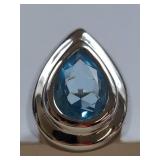 Blue Gemstone Ring 18K White Gold Electroplated