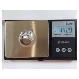 Blue Gemstone Ring 18K White Gold Electroplated