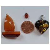 Amber Jewelry Collection: Pendant, Ring, Brooch