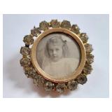 Vintage Gold Locket Necklace and Brooch Set